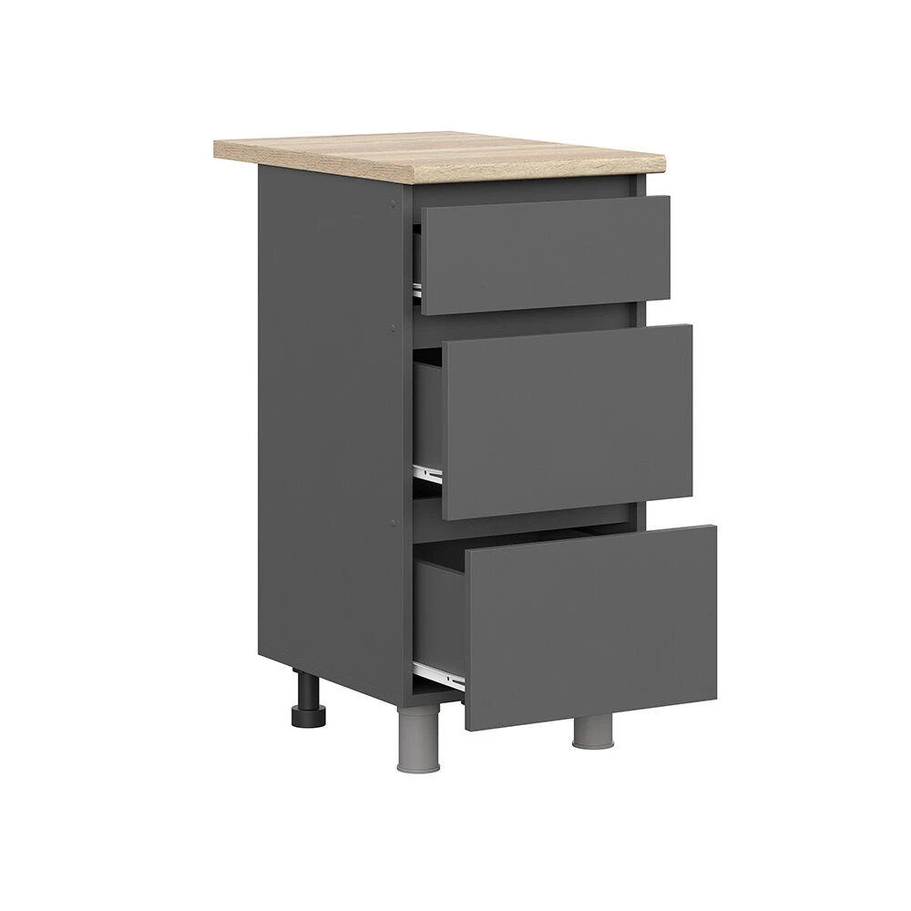 Кухня гарнитур, модульная прямая Денвер 1,4 м (140х216.4х60 см), графит